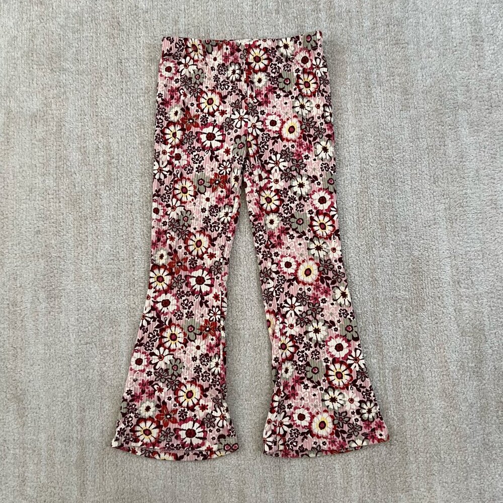3 for $6 btween Girls Floral Ribbed Flare Leggings Pants 6